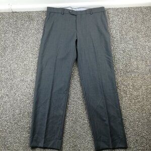 Andover Shop Dress Pants Super 120s Wool Flat Front Comfort EZE Gray Mens 35x30